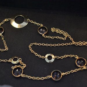 silver necklace  gold plated 925 italy 36"  weight